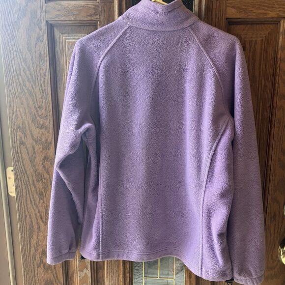 Columbia Sportswear Fleece Women's Sz L Purple Full Zip Logo Gorpcore Mock Neck - Picture 13 of 13